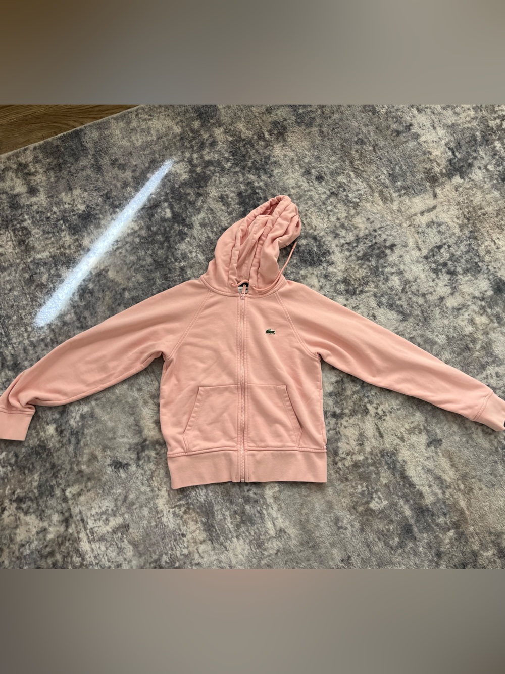 Lacoste Blush Pink Full-Zip Hoodie with Hood